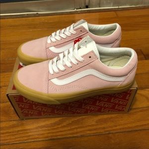 Pink & White Old Skool Vans (Gummy bottom)